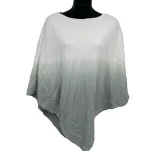 Barefoot Dreams Poncho Top Cozy Chic One Size Green White Cape Shawl